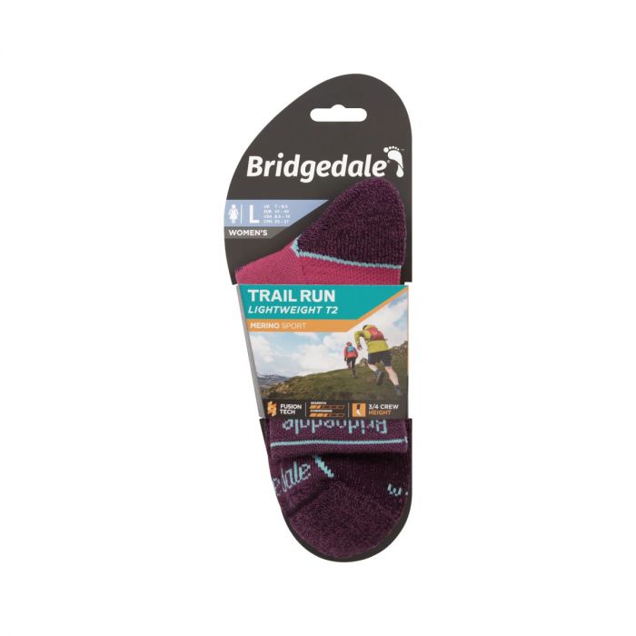 Skarpety damskie BRIDGEDALE TRAIL RUN UL T2 MERINO 3/4 CREW (710 202)