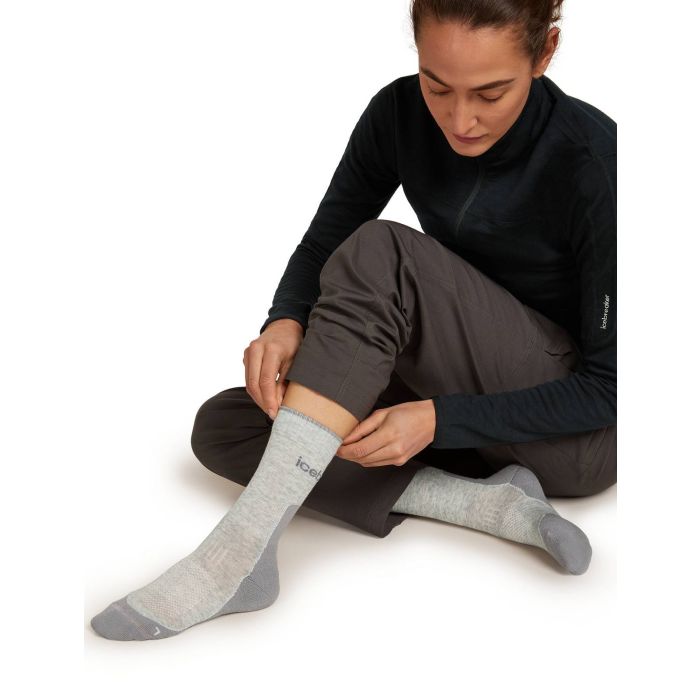 Skarpety damskie ICEBREAKER HIKE + LITE CREW BLIZZARD/ALLOY