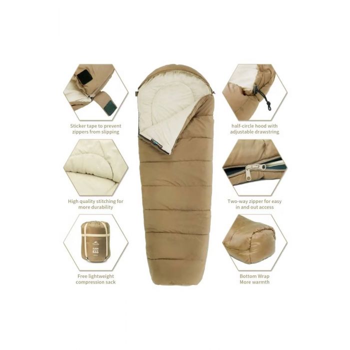 Śpiwór NATUREHIKE MJ600 MUMMY (CNK2300SD014) / BROWN