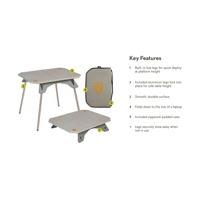 Stół turystyczny NEMO EQUIPMENT MOONLANDER DUAL HEIGHT TABLE (FOG)