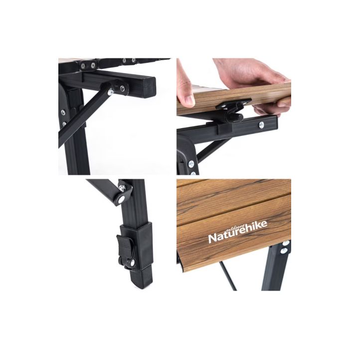 Stolik turystyczny NATUREHIKE MW03 TELESCOPIC TABLE WALNUT L NH19Z003-D