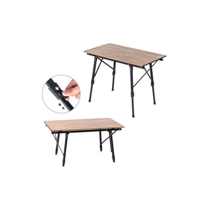 Stolik turystyczny NATUREHIKE MW03 TELESCOPIC TABLE WALNUT L NH19Z003-D