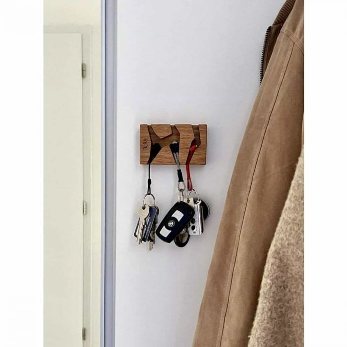 Tablica na klucze FUJFUJ WOODEN MINI 2 KEY HOLDER OAK WOOD DISCO