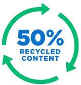 50% recycled content